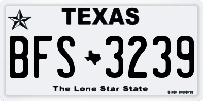 TX license plate BFS3239