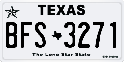 TX license plate BFS3271