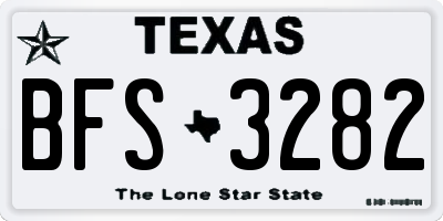 TX license plate BFS3282