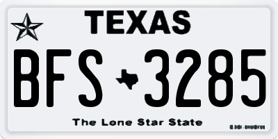 TX license plate BFS3285