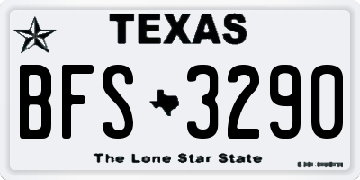 TX license plate BFS3290