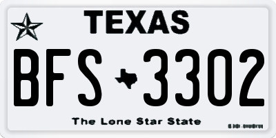 TX license plate BFS3302