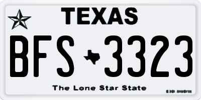 TX license plate BFS3323