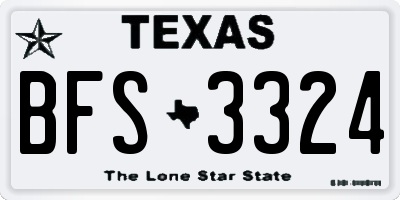 TX license plate BFS3324