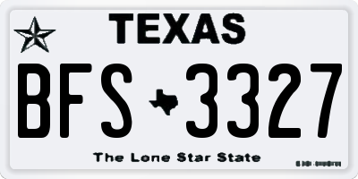 TX license plate BFS3327