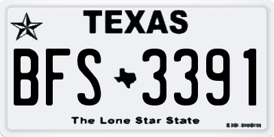 TX license plate BFS3391