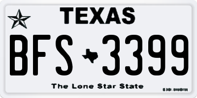 TX license plate BFS3399