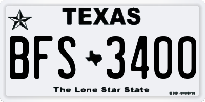 TX license plate BFS3400
