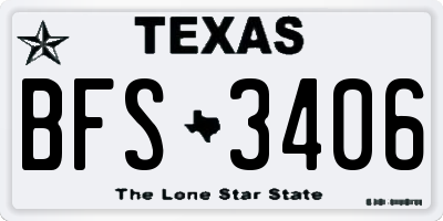 TX license plate BFS3406