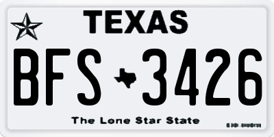 TX license plate BFS3426