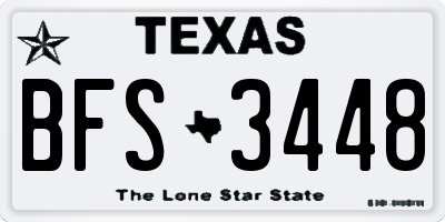 TX license plate BFS3448