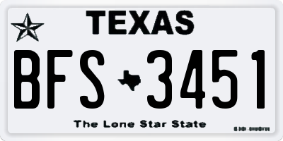 TX license plate BFS3451