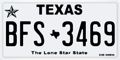 TX license plate BFS3469