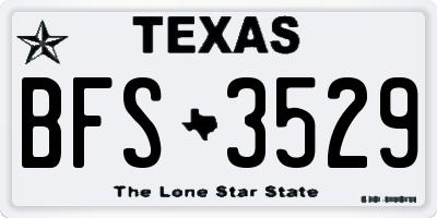 TX license plate BFS3529
