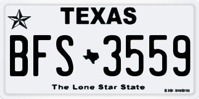 TX license plate BFS3559