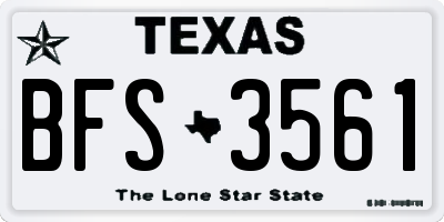 TX license plate BFS3561