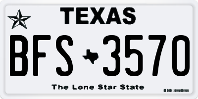 TX license plate BFS3570