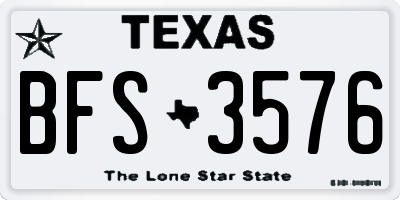 TX license plate BFS3576