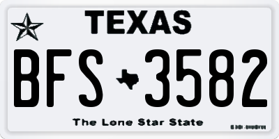 TX license plate BFS3582