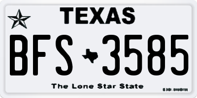 TX license plate BFS3585