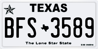 TX license plate BFS3589