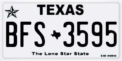 TX license plate BFS3595