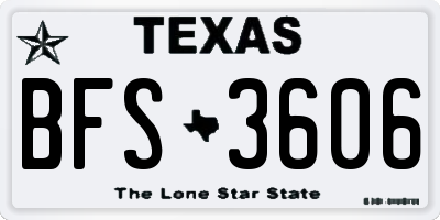 TX license plate BFS3606