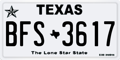 TX license plate BFS3617