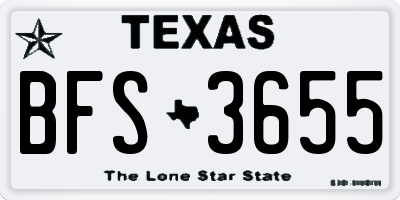 TX license plate BFS3655