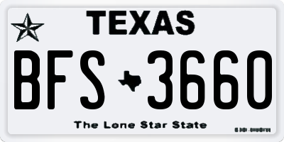 TX license plate BFS3660