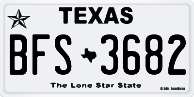 TX license plate BFS3682