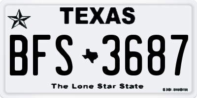 TX license plate BFS3687