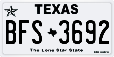 TX license plate BFS3692
