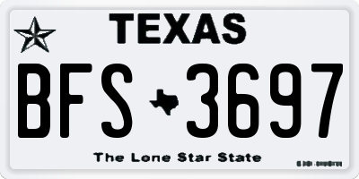 TX license plate BFS3697