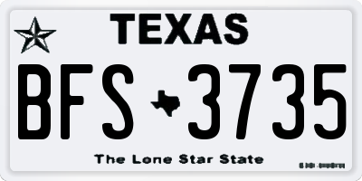 TX license plate BFS3735