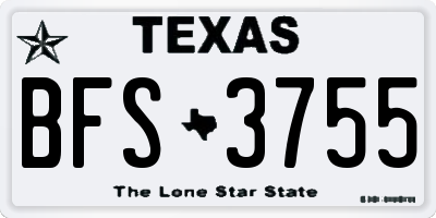 TX license plate BFS3755