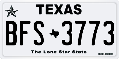 TX license plate BFS3773