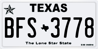 TX license plate BFS3778