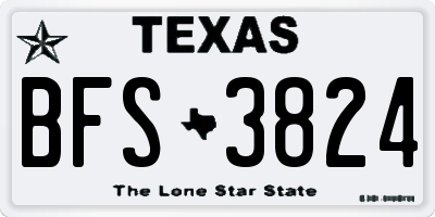 TX license plate BFS3824