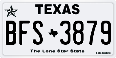 TX license plate BFS3879