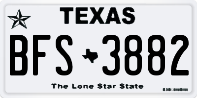 TX license plate BFS3882