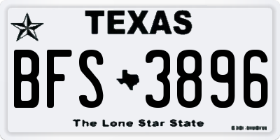 TX license plate BFS3896