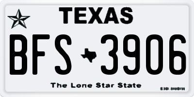 TX license plate BFS3906