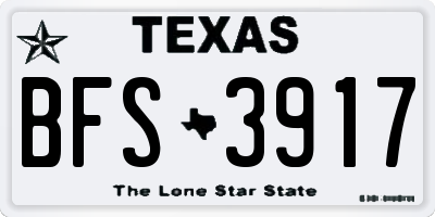 TX license plate BFS3917