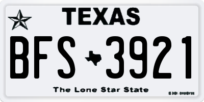 TX license plate BFS3921