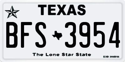 TX license plate BFS3954