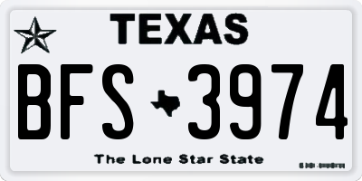 TX license plate BFS3974