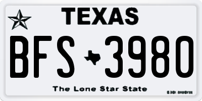 TX license plate BFS3980