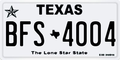 TX license plate BFS4004