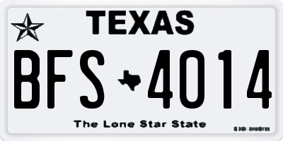 TX license plate BFS4014